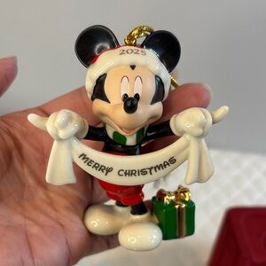LENOX 2025 Disney Merry Christmas Mickey Mouse Ornament